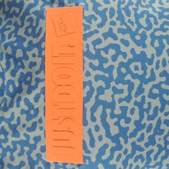 Nike Just Do It spellout elephant print graphic blue & gray AOP Med t-shirt - Picture 3 of 6